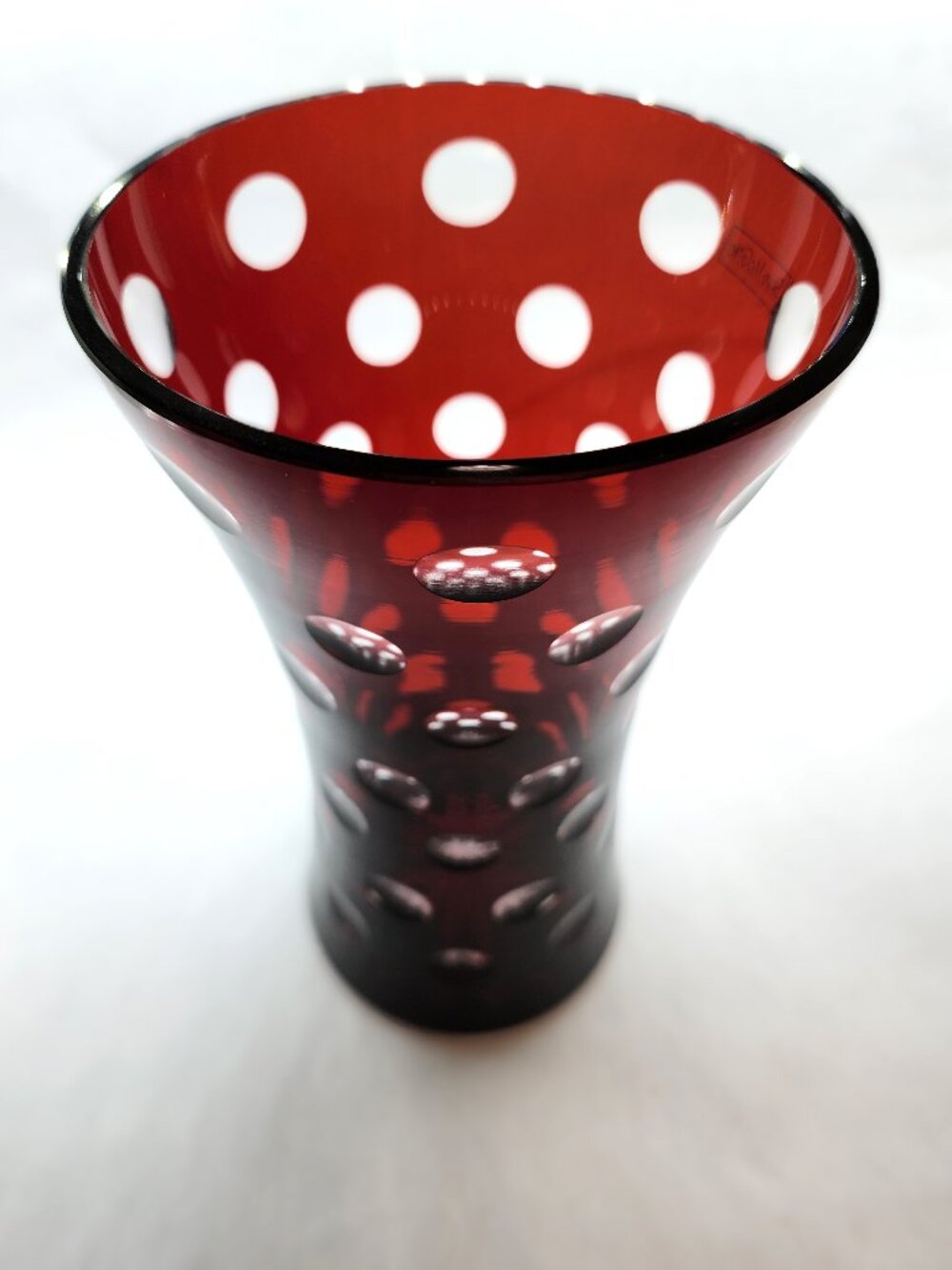 Red Dotted Tall Collector Vase